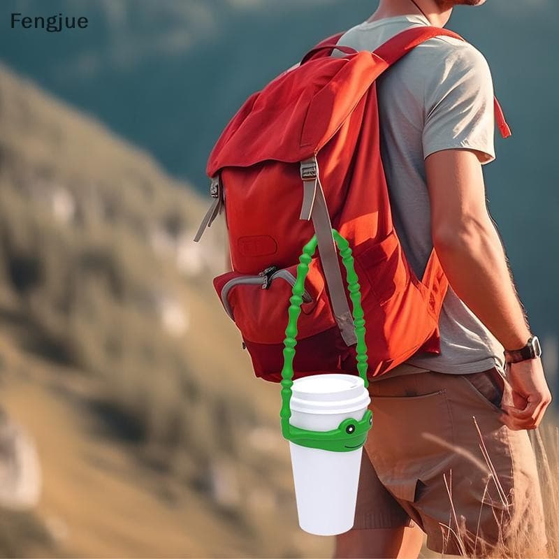Fengjue Silicone Portátil Garrafa Alça De Transporte Universal Bebida Transportadora Cinta De Água Estilingue Titular Pa