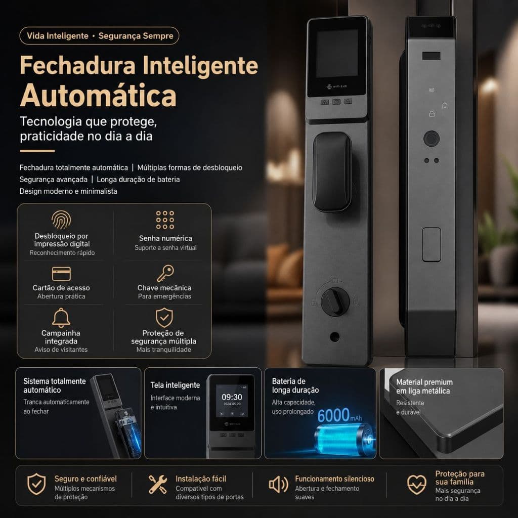 Fechadura De Porta Com Reconhecimento Facial 3d, Impressão Digital zem/biometria