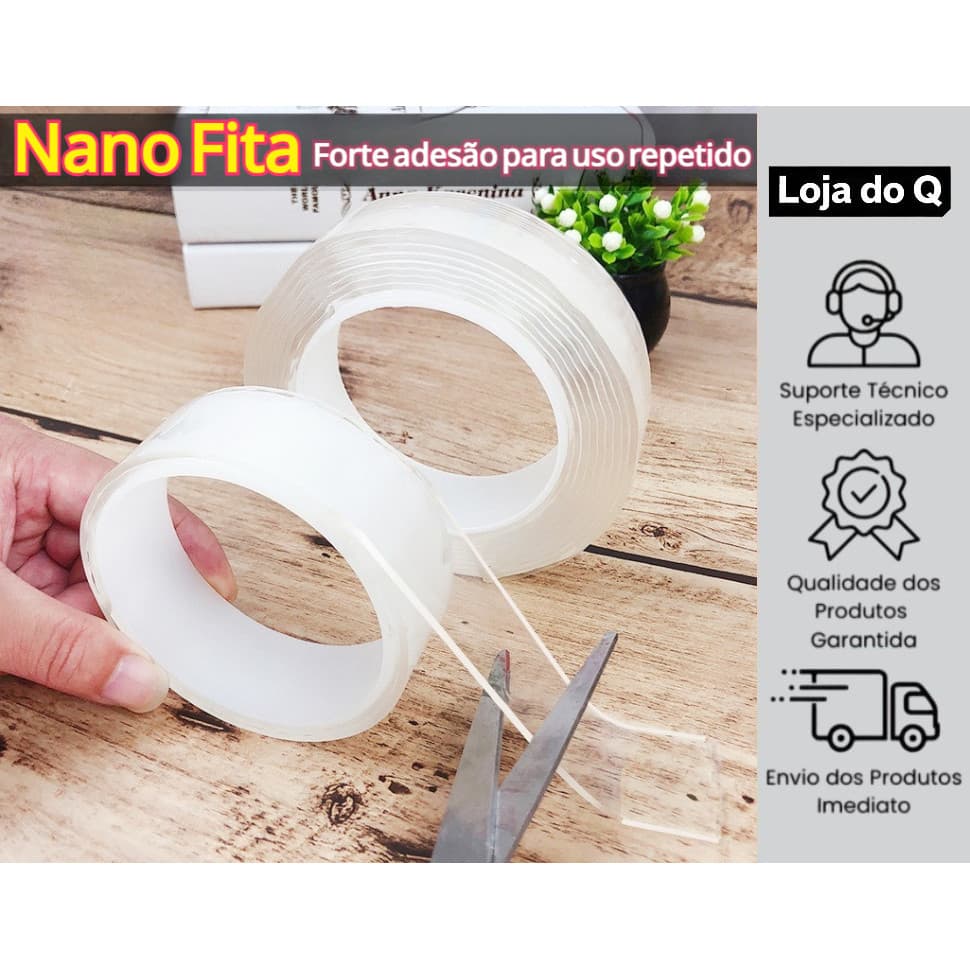 3M Magic Dupla Face Nano Fita Gel Silicone Fita