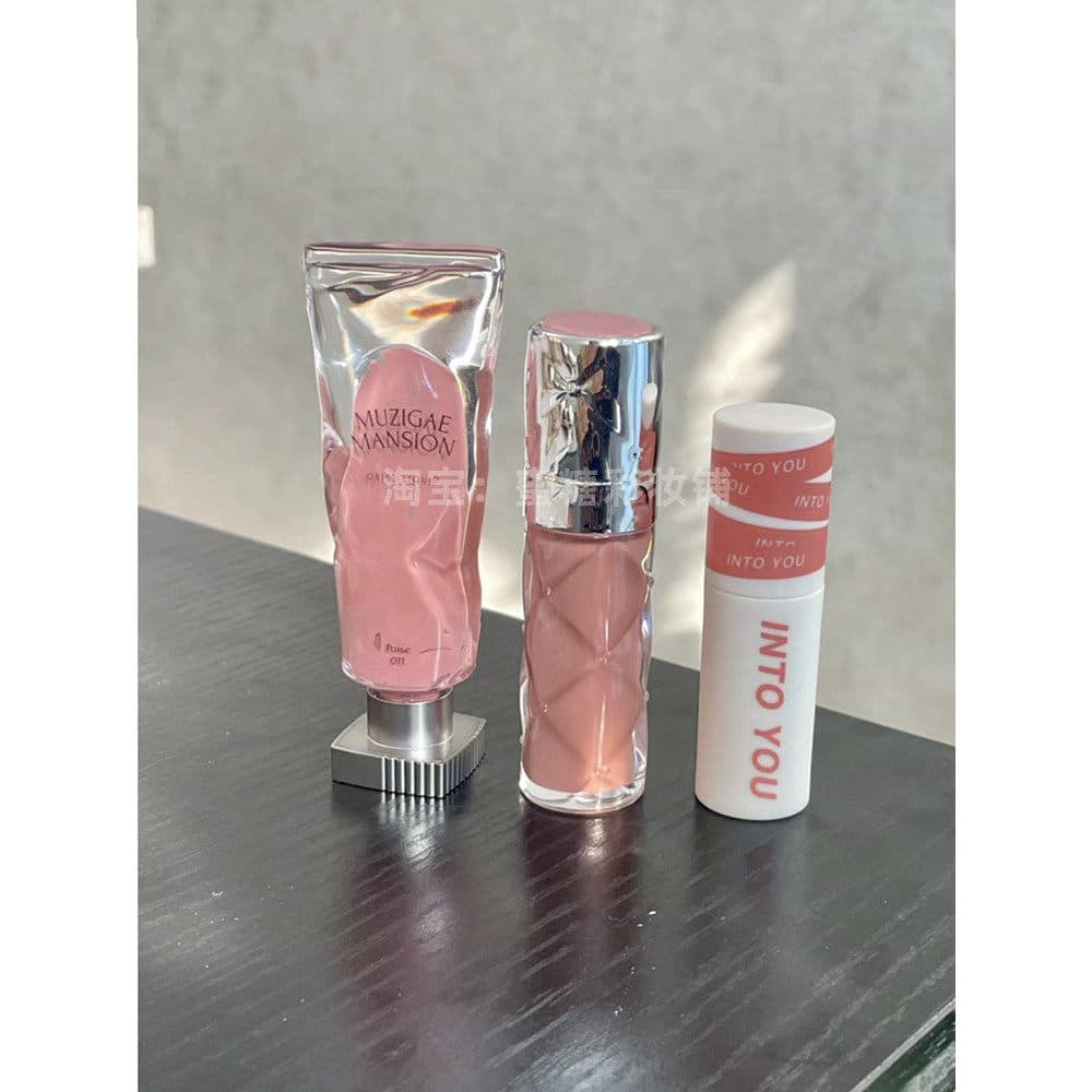 3 Vida em Portas Nuas!Serviço privado Lan mesmo estilo cor Nude brilho labial luz europeu americano espelho brilho de ág