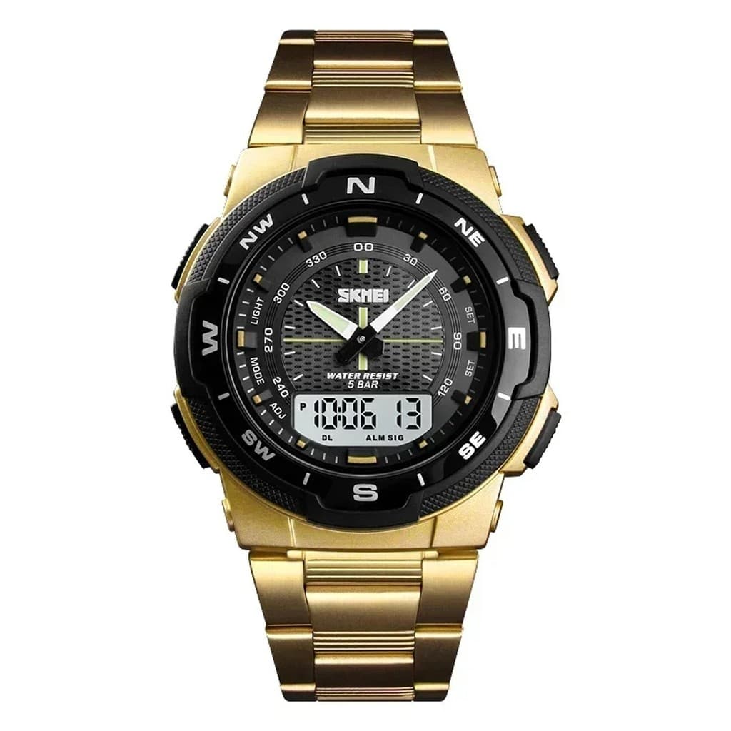 Relógio Masculino Skmei Digital 1370 Dourado e Preto