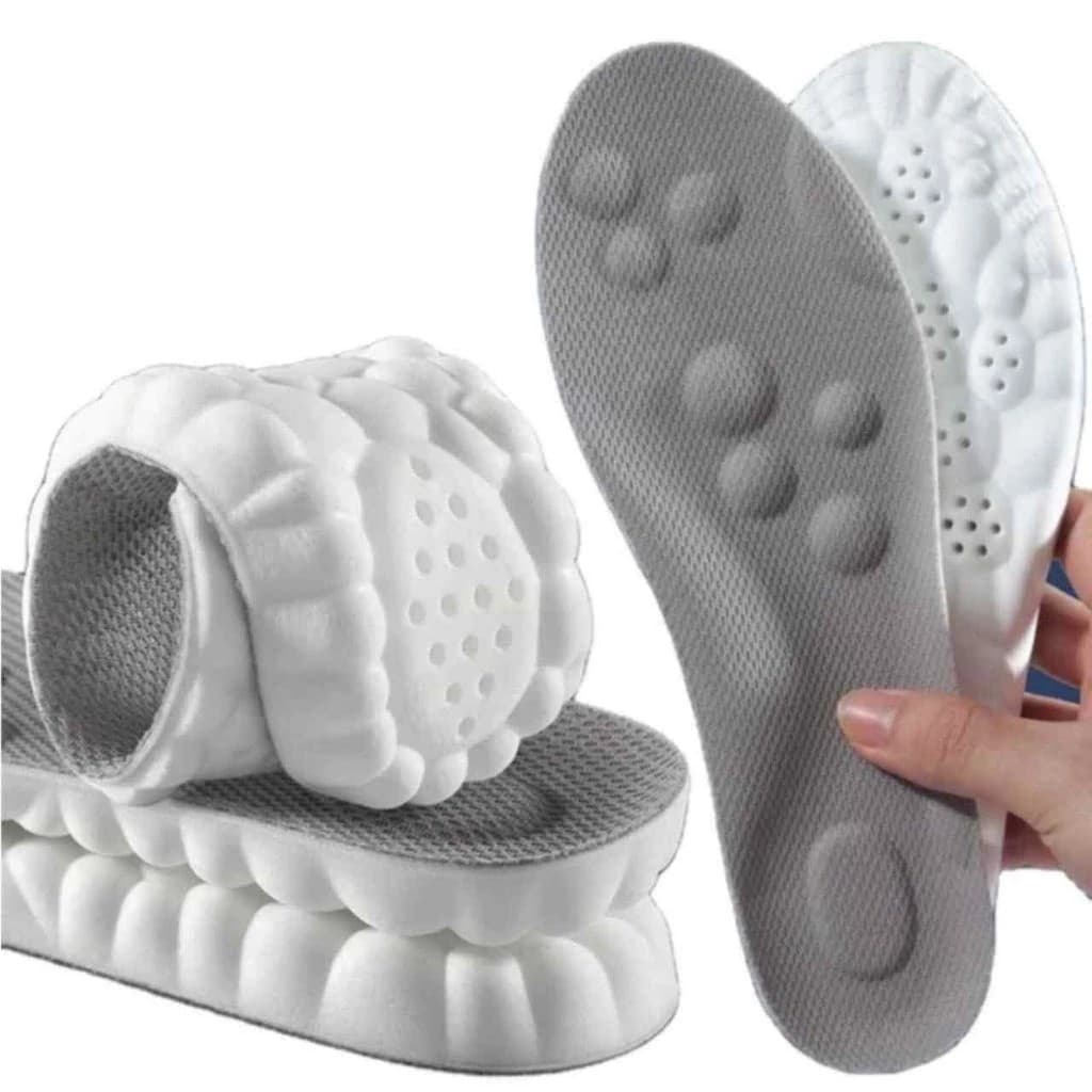 Palmilha Ortopédica 4D Látex Respirável Massagem Desodorante Anti Suor