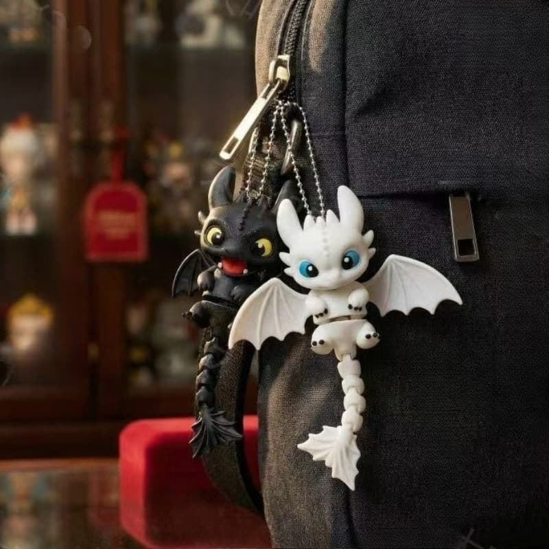 Como Treinar Seu Dragão Desdentado Luz Fúria Chaveiro Criativo 3D Impresso Conjunta Móvel Casal Carro Saco De Escola Pin
