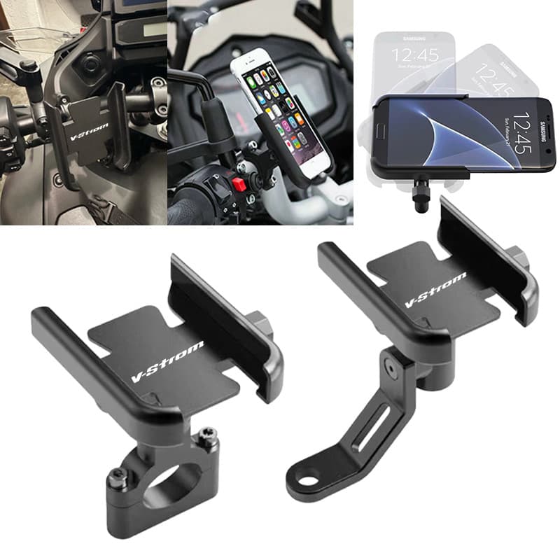 Para Suzuki V-Strom 250 650 1000 1050 XT VStrom 800DE DL650 Motocicleta Telefone Absorção De Choque Liga Suporte De Nave