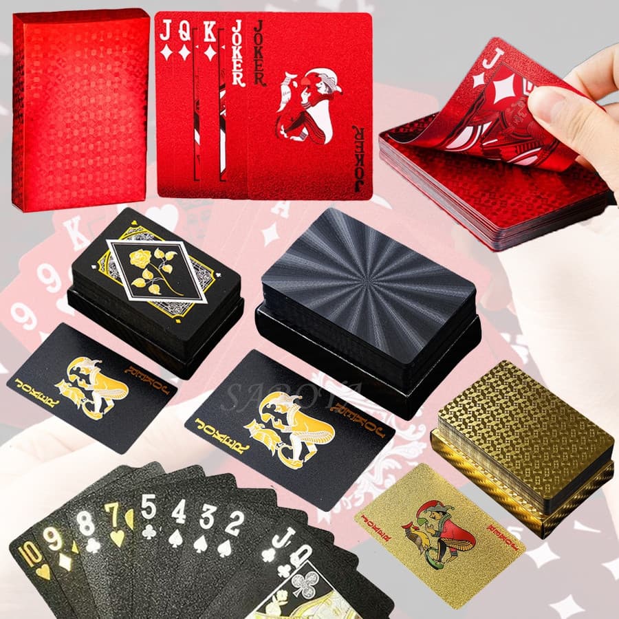 Baralho Vermelho De Cartas De Jogar , Resistente À Água Com Apoio De Dragão , Jogo Para Jogos De Piscina Viagens