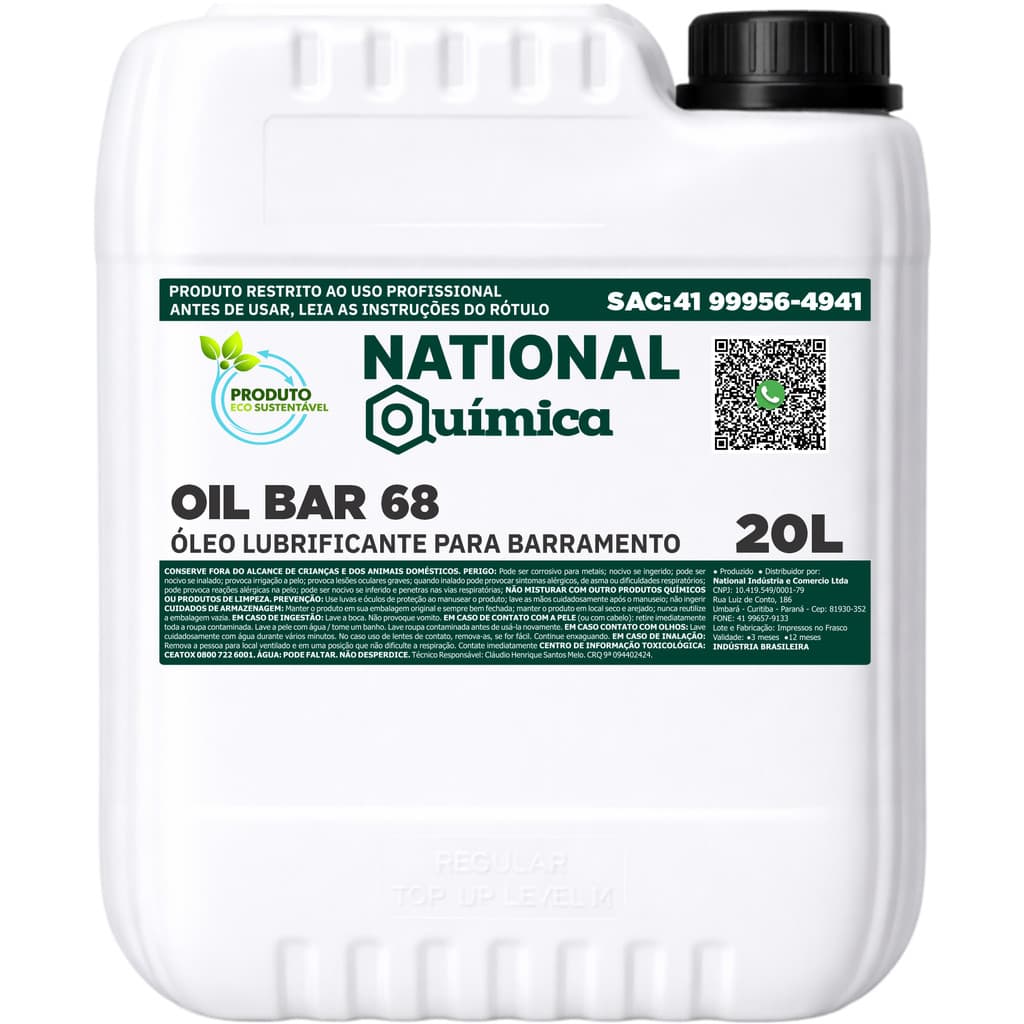 Óleo para Barramento 68 5 L Oil Bar 68 National Química