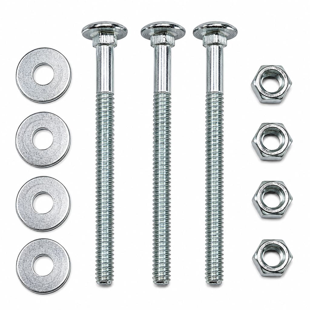 Kit 100 Parafuso Francês Zincado 1/4 x 4 Com Porca e Arruela