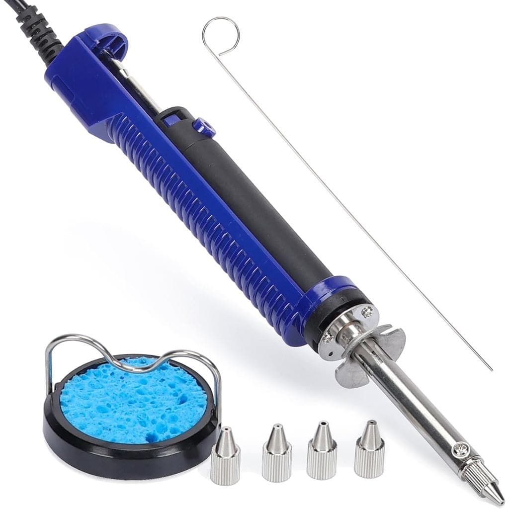 WEP 929D-V 2 EM 1 Ferro de Dessoldar Elétrico com 5 Bicos de 0.8/1.0/1.2/1.5mm, Kit de Ferramentas de Soldagem com Bomba