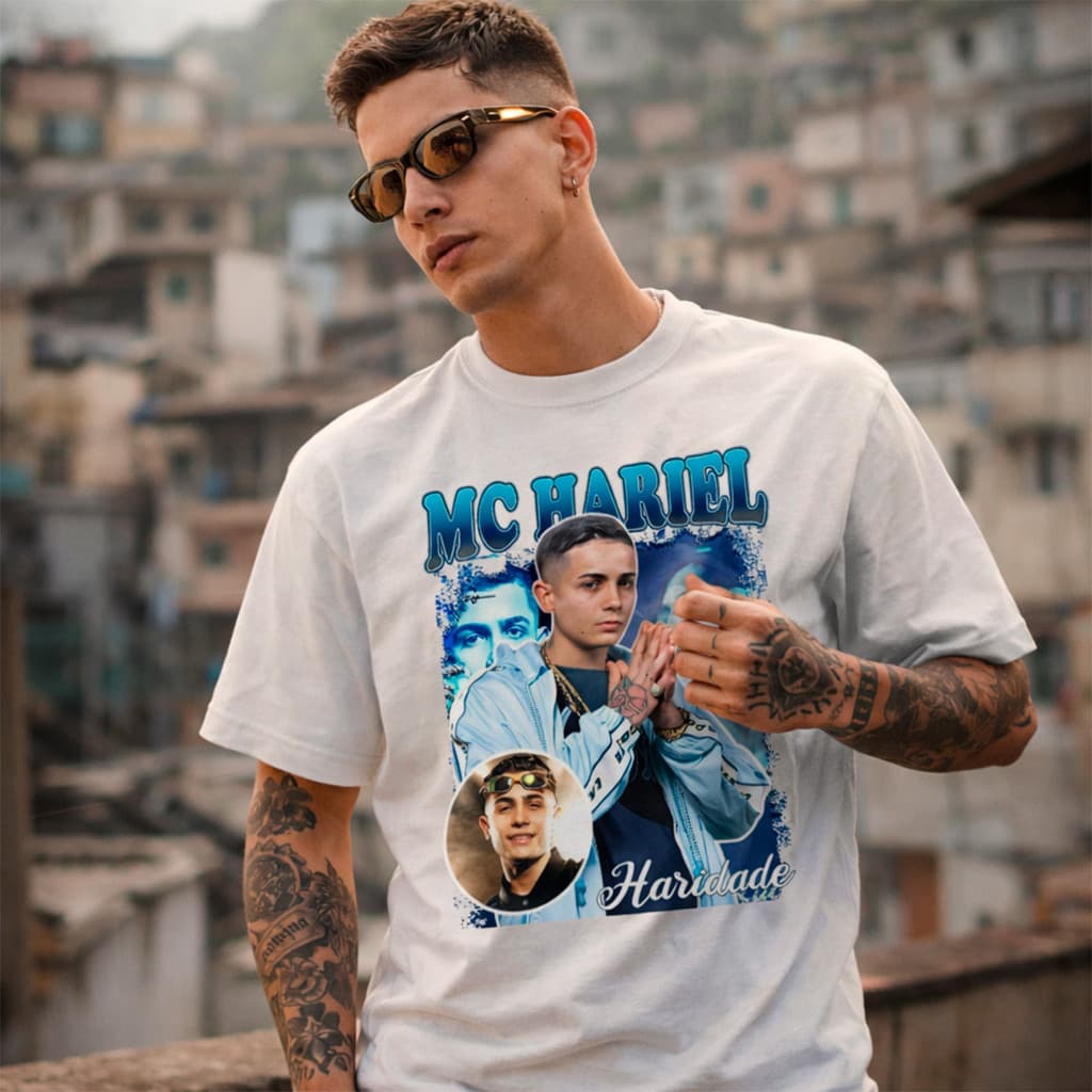Camiseta Algodão Básica Camisa Mc Hariel Sp Funk Favela Mandrake