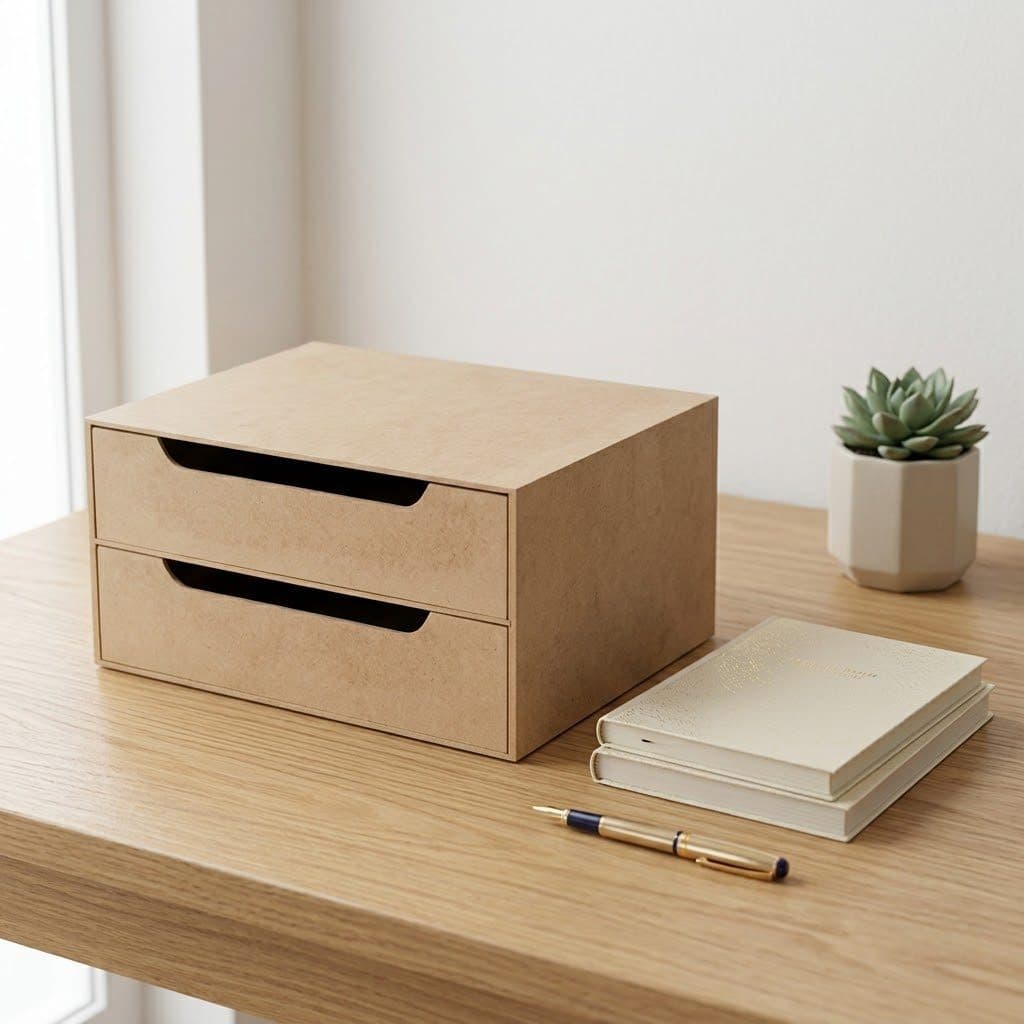 Gaveteiro Organizador Mesa MDF 2 Gavetas Escritorio Home Office Documentos Papelaria Multiuso