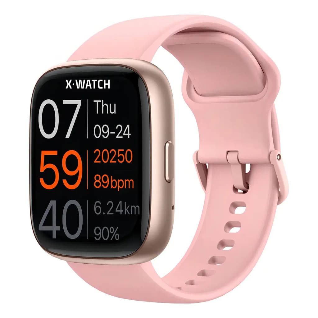 Smartwatch X-watch Rosa 1.8  Funções Esportivas Notificações Rosa-claro Dourado