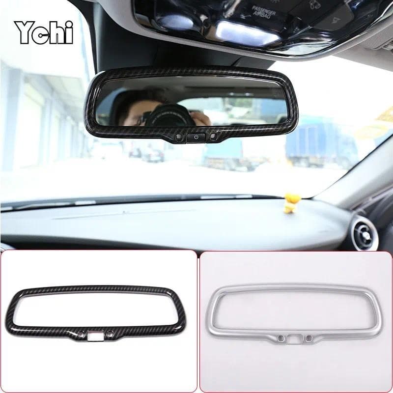 Fibra De Carbono ABS Para Alfa Romeo Giulia Stelvio 2017 2018 2019 2020 Interior Do Carro Espelho Retrovisor Quadro Guar