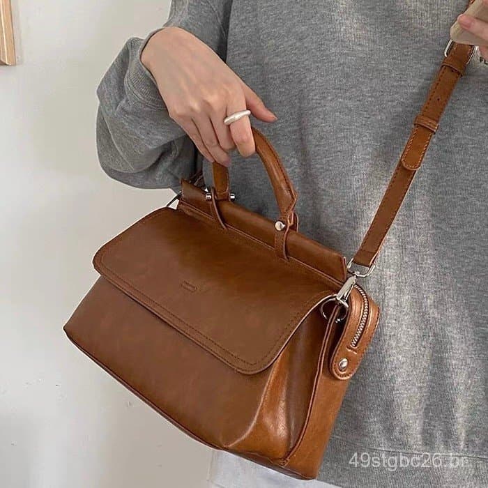 Nova Bolsa Mensageiro Vintage 2022 para Trabalho e Deslocamentos Diários, Bolsa de Mão Texturizada de Grande Capacidade