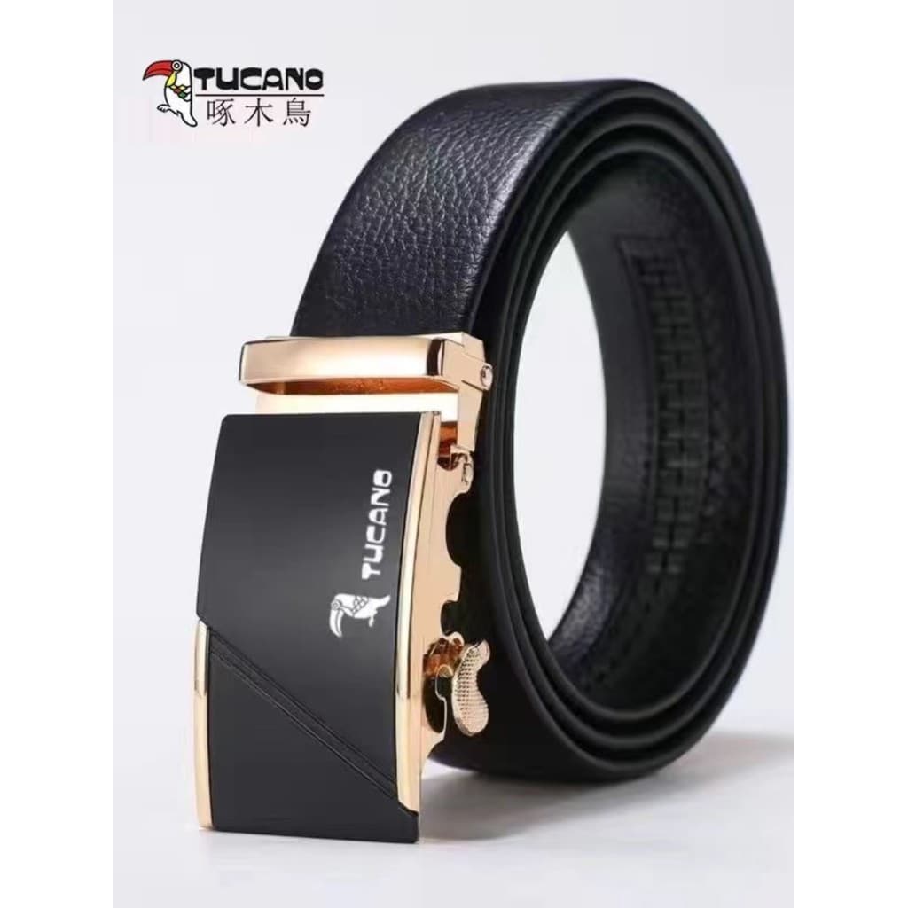Woodpecker cinto masculino All-Match fivela automática cinto de couro genuíno terno Formal calças de couro puro estilo n