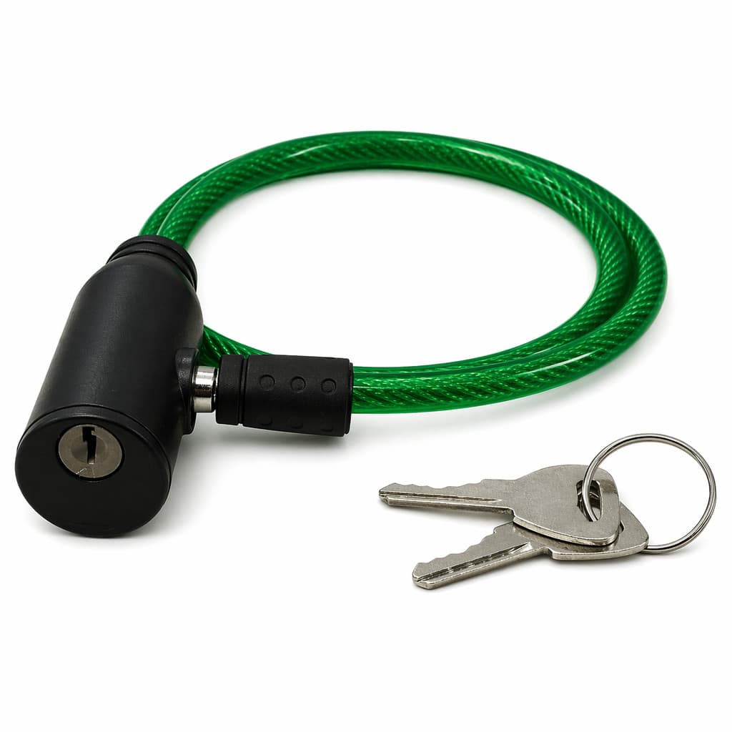 Corrente Cadeado Trava Bicicleta Chave Aço Bike Moto Estepe 64cm x 6 Verde