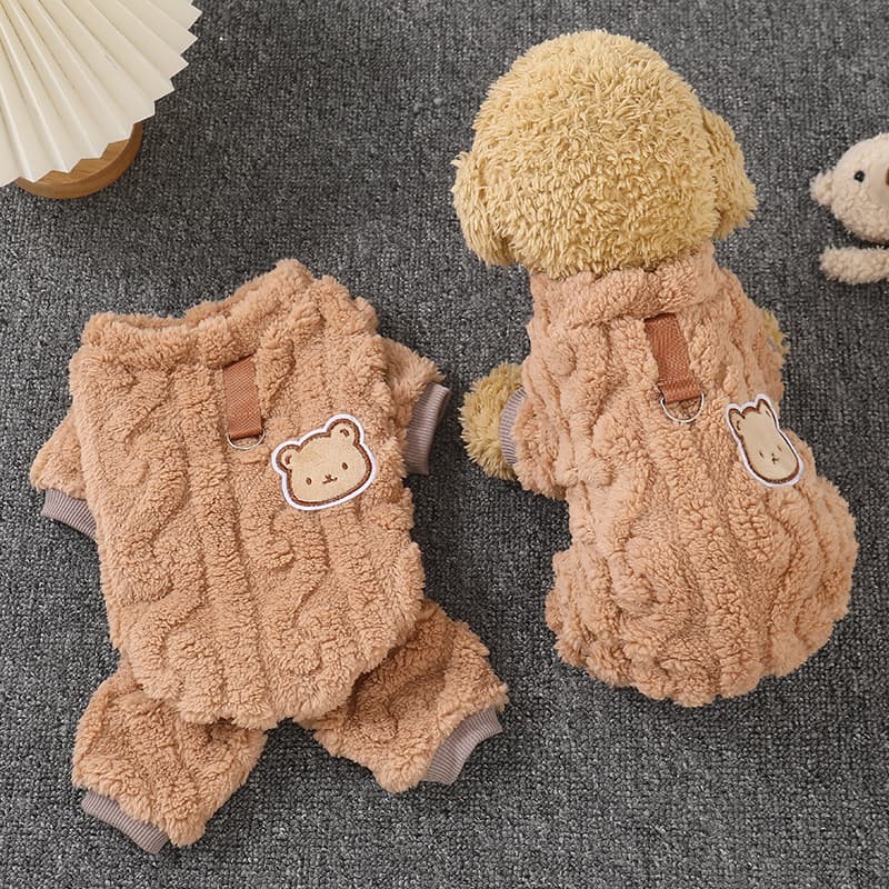 Outono inverno estilo travável filhote de cachorro roupas de quatro patas inverno Pet pequenos filhotes Teddy Bichon Sch