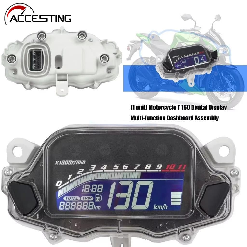 Velocímetro de Motocicleta com Display Digital, Painel de Instrumentos LCD Multifuncional para Honda Titan CG160 Ventil