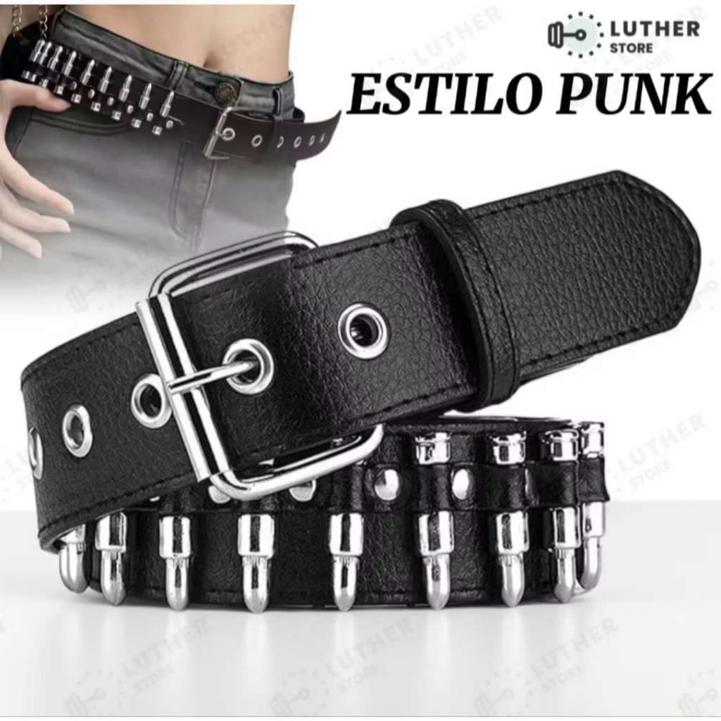 Cinto com Tachas Pretas Estilo Punk Rock gotico com Rebites com Pirâmide de Metalalicas para unissex 3 Fileiras