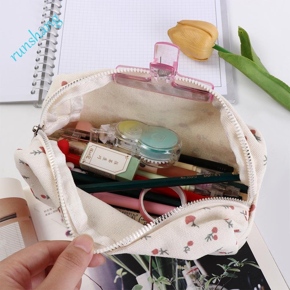 Bolsa De Lápis Floral RUNSHANG , Estojos De Flores Pequenas Estilo Fresco , Caneta Simples Estética De Alta Capacidade