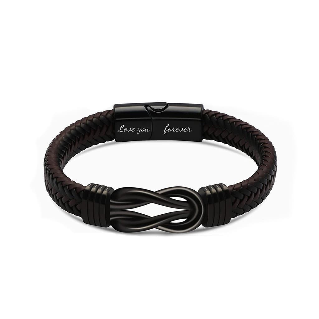 [Estoque pronto] Pulseira masculina com fivela magnética presente preto cor café fivela magnética pulseira com letras to