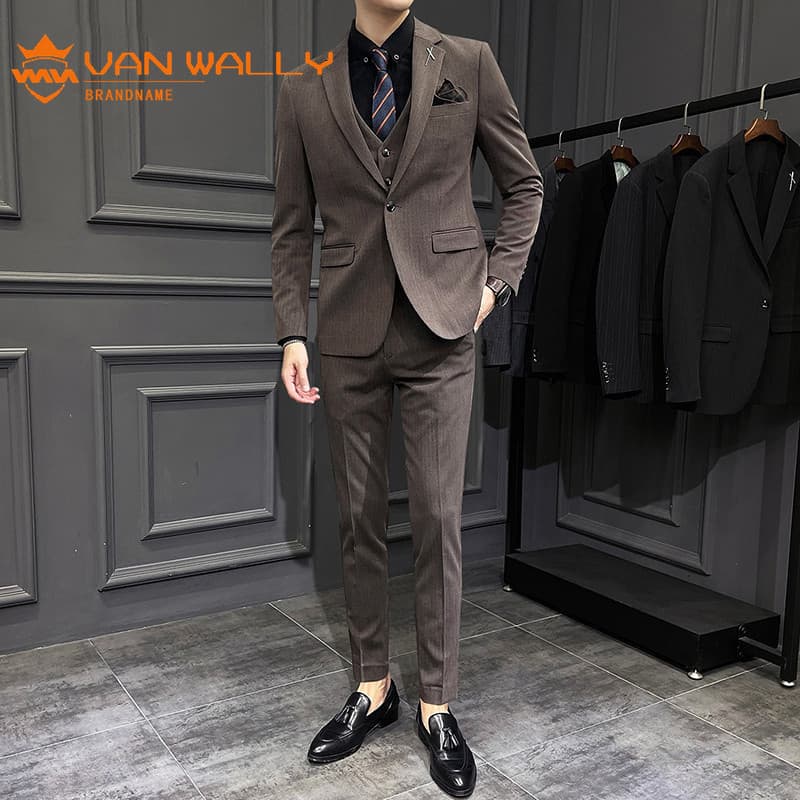 Terno masculino noivo vestido de casamento bonito fino-ajuste terno de três peças negócios Casual entrevista profissiona