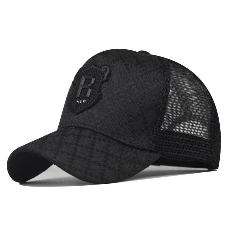 Bonés de Beisebol Bordados R, Bonés Estilo Hip Hop, Bonés Masculinos com Viseira de Malha Respirável, Bonés Femininos Es