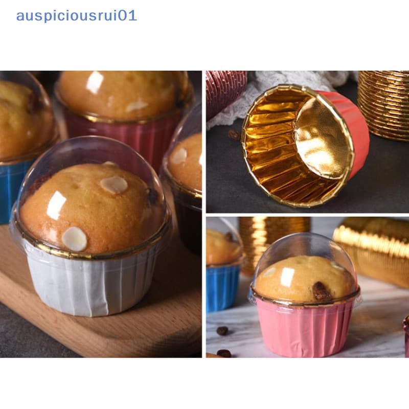 [Auspiciousrui01] 50Pcs Grande 5039 Papel De Embrulho De Folha De Alumínio Forro De Cupcake Dourado Novo