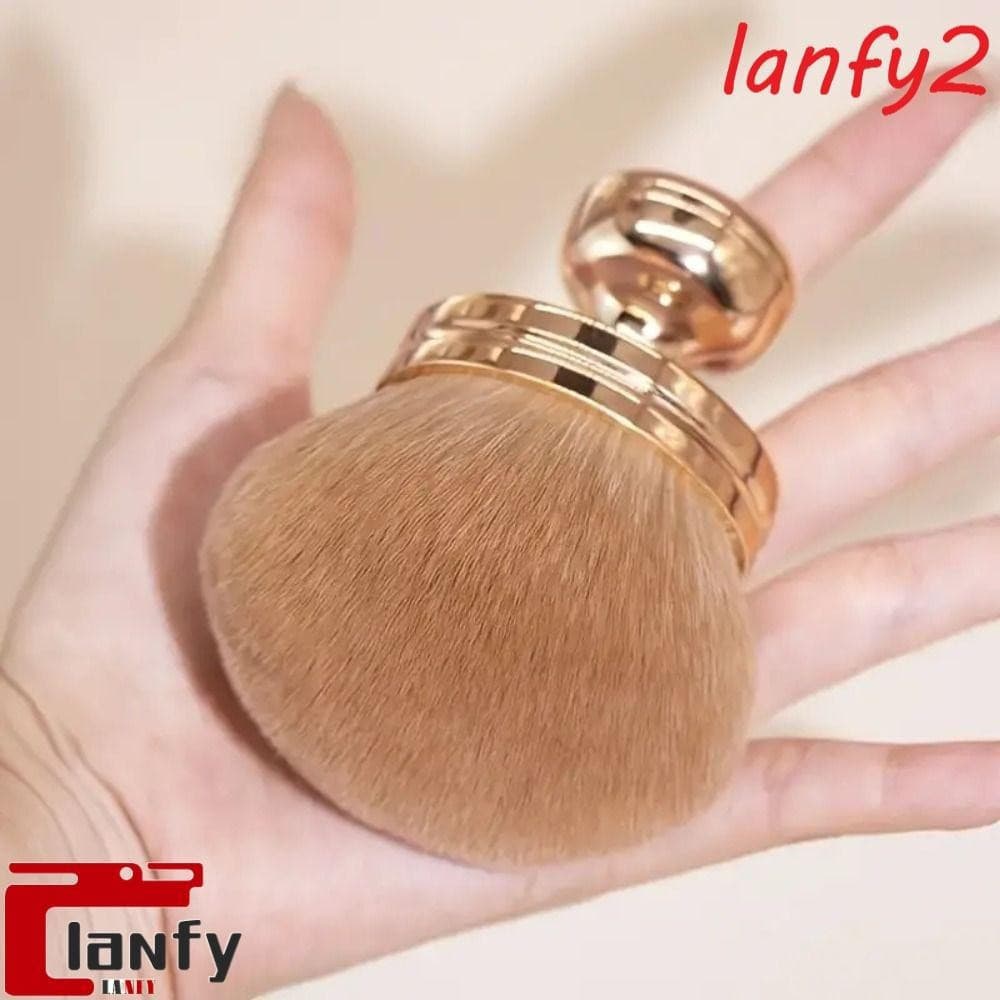 LANFY Escova Kabuki De Cabeça Larga , Pincel Em Pó De Unhas Ouro Macio Multiuso