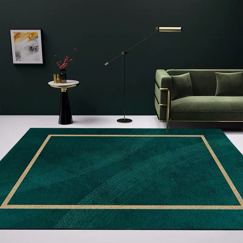 Luz estilo de luxo sala estar tapete verde escuro simples pós-moderno mesa café cobertor quarto cama casa loja completa