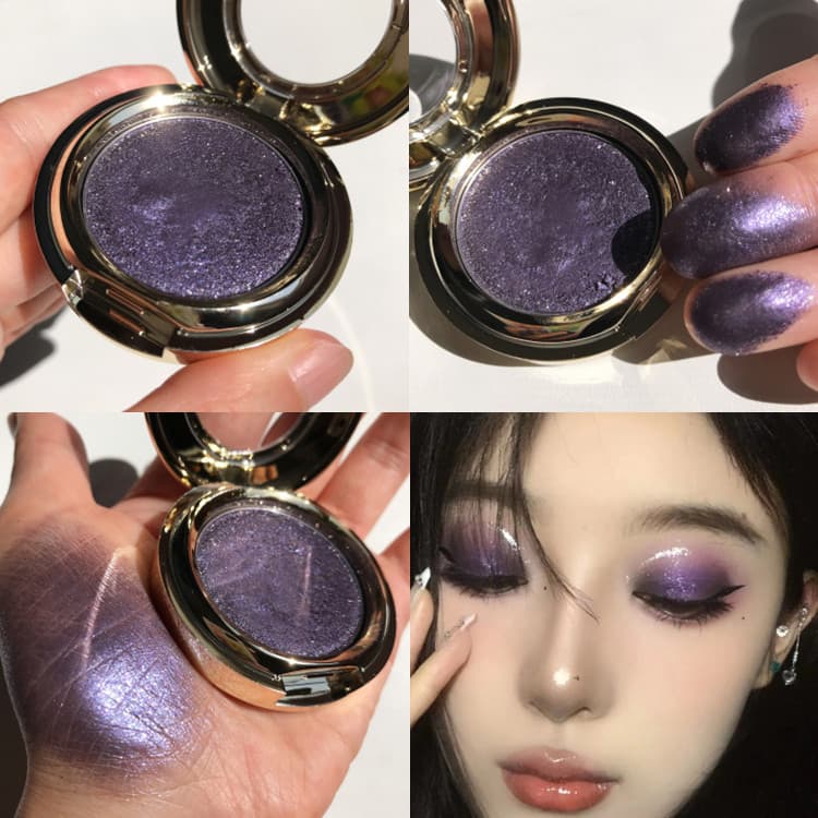 Pérola diamante fino piscando lantejoulas paleta de sombra brilhando monocromático roxo preto marrom escuro esfumaçado m