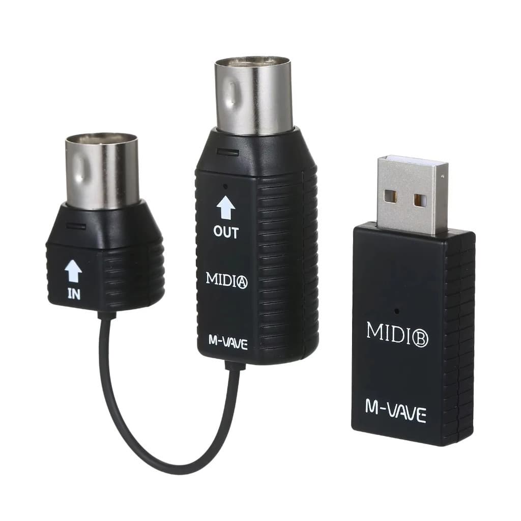 M-VAVE Mini sistema de transmissão sem fio Sistema MIDI Adaptador sem fio MIDI Plu Play Suporte para dispositivos com