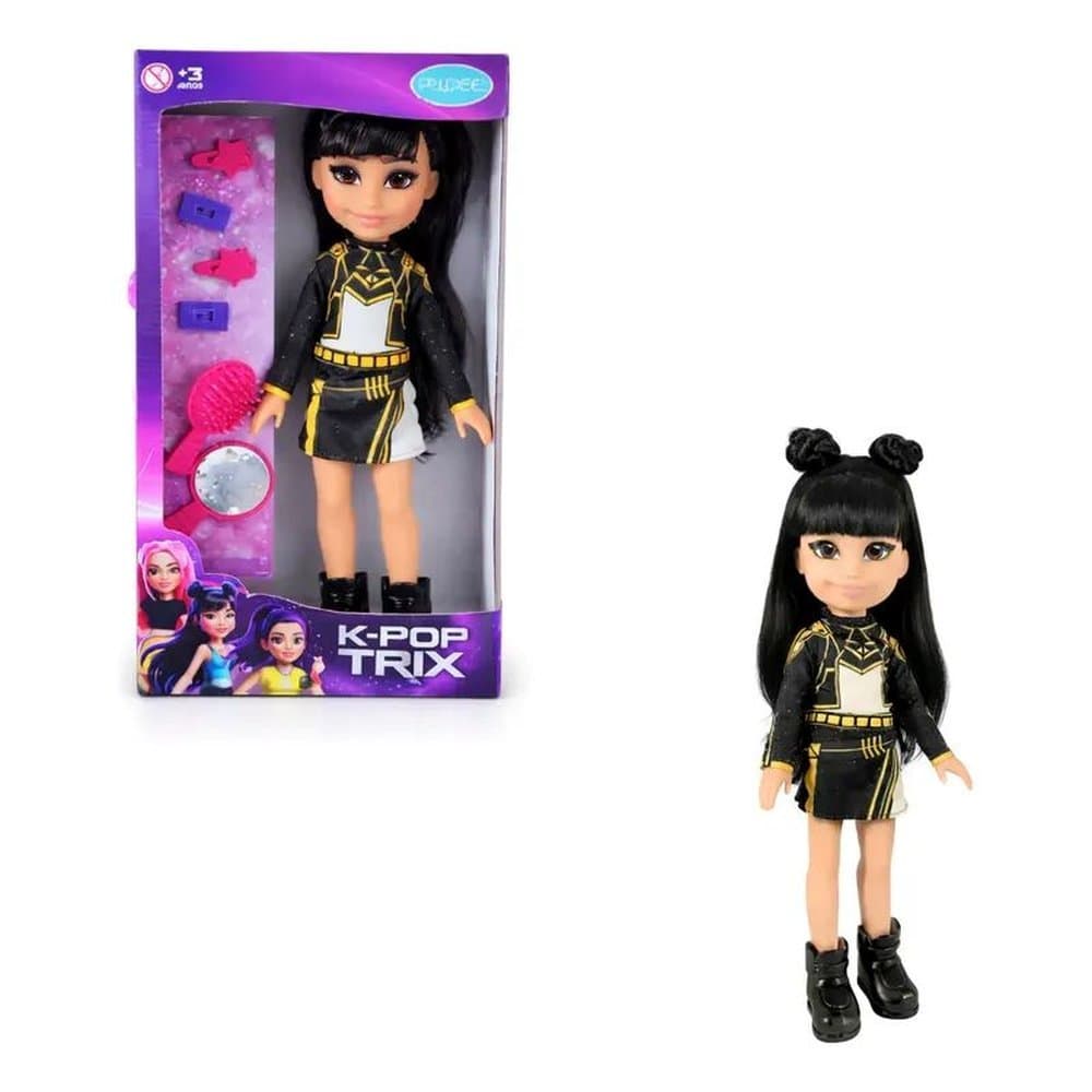 Boneca K-pop Trix Gold Aria 37cm Fashion Estilo Kpop Infanti