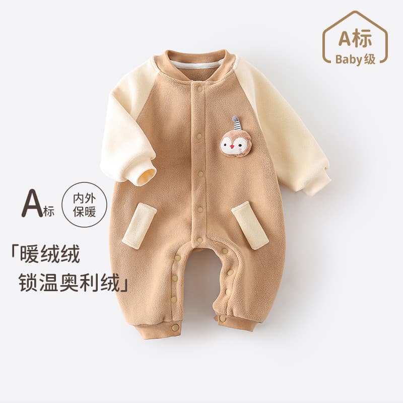 Bebê Ollie velo de uma peça de manga comprida Bodysuit primavera outono inverno bebê quente macacão roupas recém-nascido