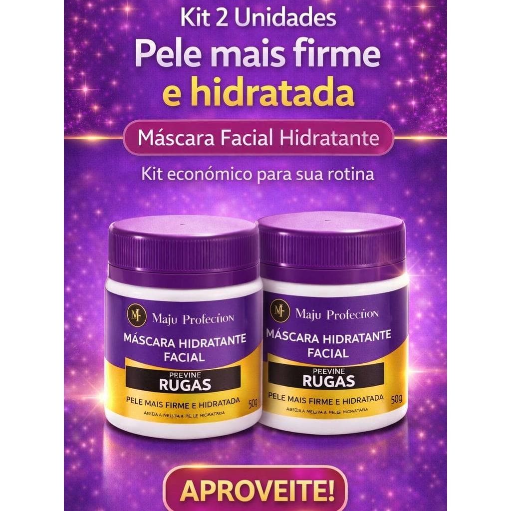 Kit 2 Máscaras Faciais Hidratantes 50g Rotina de Cuidado e Pele Mais Macia