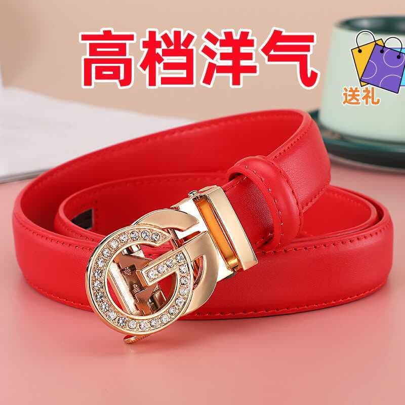Cinto feminino versão coreana na moda couro carta diamante High-End moda temperamento meninas cinto All-Match presente
