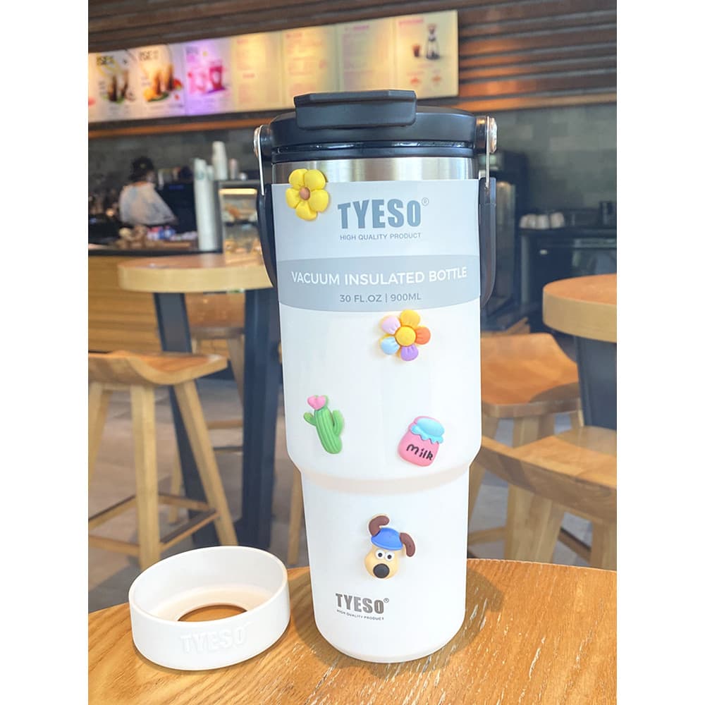 Copo térmico de café para meninas, copo de alto valor, influenciador de carro masculino, grande capacidade, aço inoxidáv