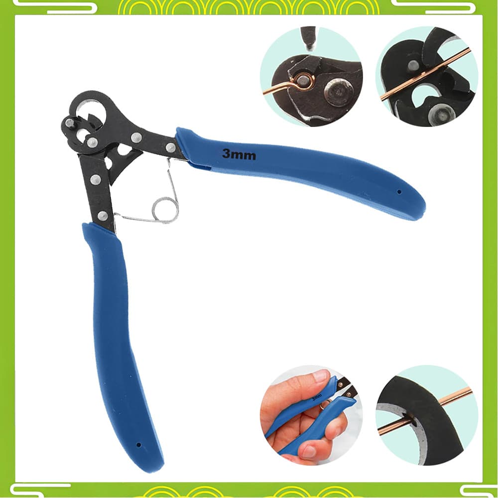 Alicate multifuncional azul de nove agulhas, diâmetro interno 3mm, aço carbono, artesanal, faça você mesmo