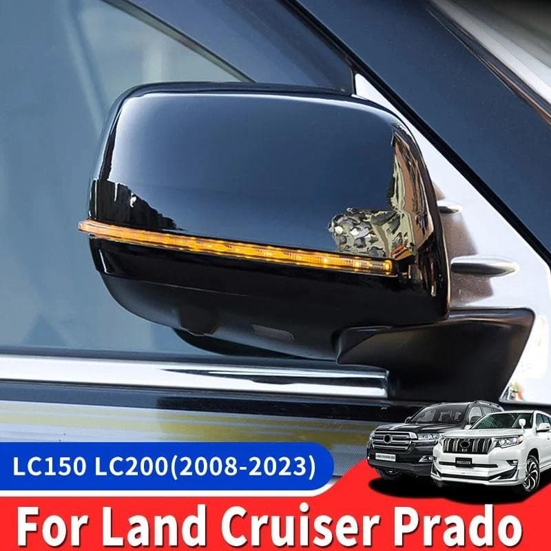 Para Toyota Land Cruiser lc200 Prado lc150 Espelho Retrovisor Capa Modificação Acessórios Atualizados LED Dinâmico Turn
