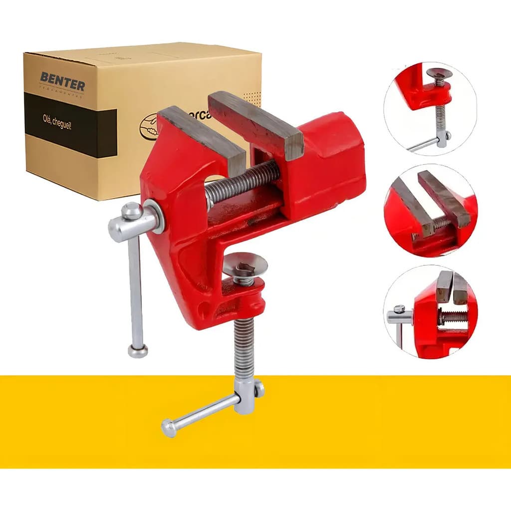 Mini Torno De Bancada Starfer 30mm Aço Base Fixa