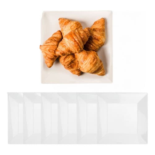 Kit De 6 Pratos Quadrados 25,4cm 100% Melamina Gourmet Mix