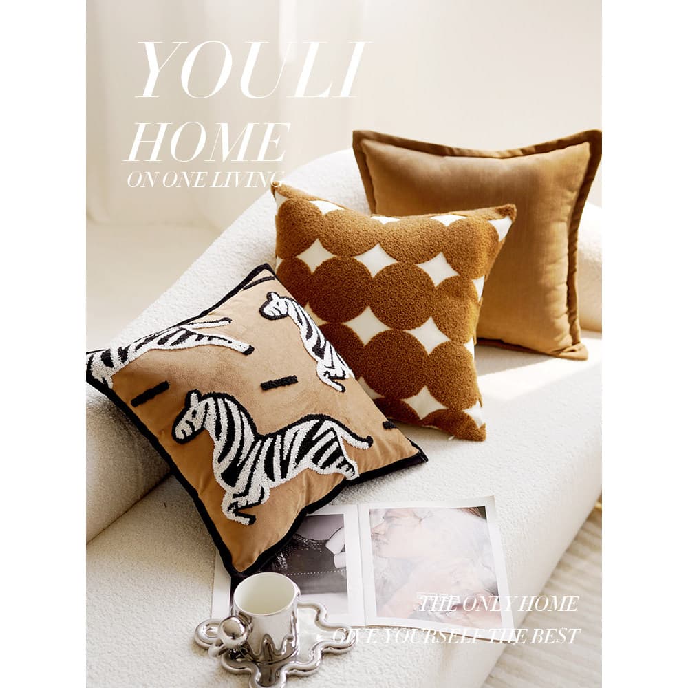 Fronha Medieval leve luxuosa Zebra Animal creme francês Premium travesseiro de cama marrom sala de estar almofada de sof