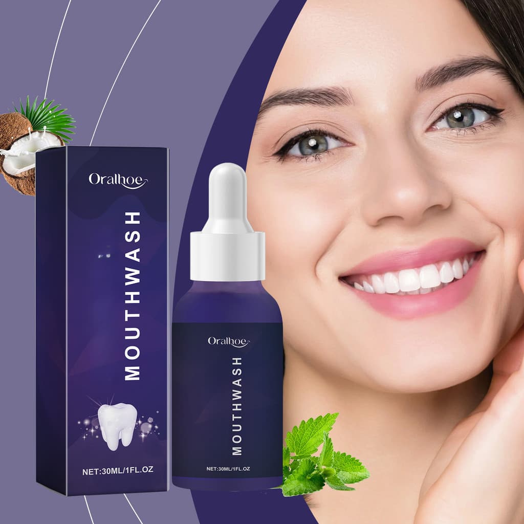 ⭐️ Novíssimo-Enxaguante Bucal Branqueador De Dentes Roxos-Hálito Fresco