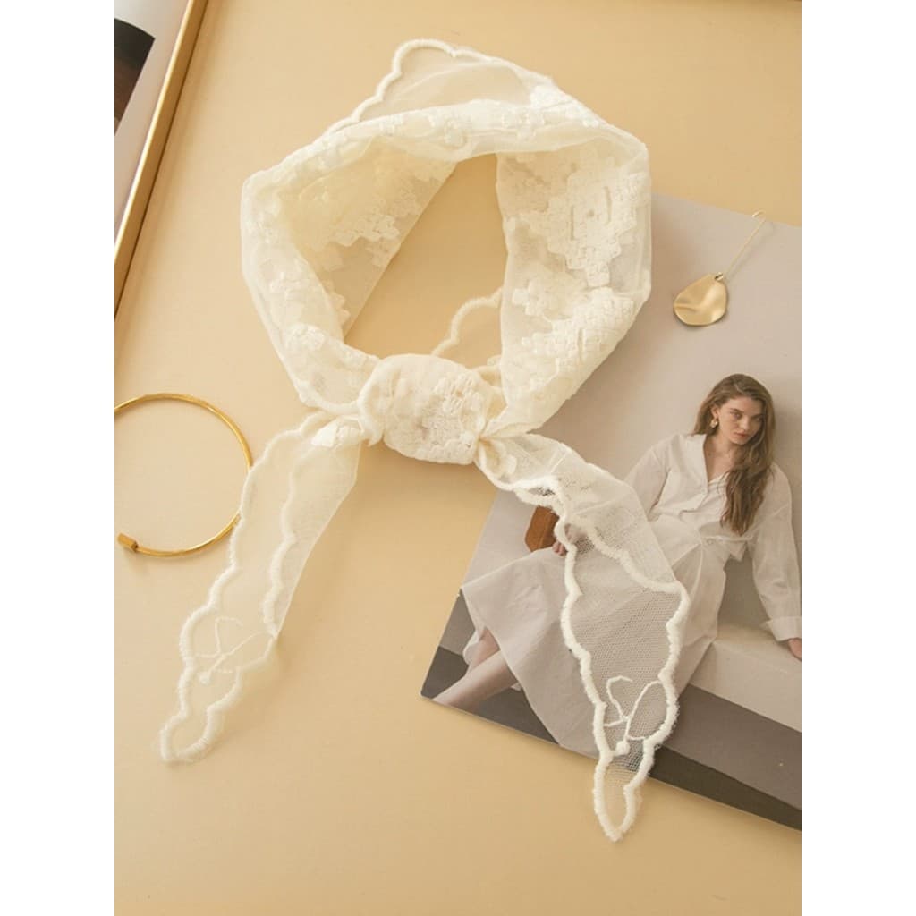 Série de cores sólidas versão coreana feminino renda moda triângulo cachecol nova decoração combinando lenço fino lenço