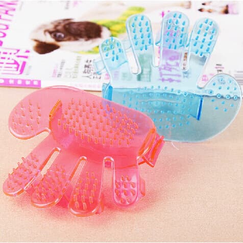 Escova de banho para animais de estimação, escova de massagem para banho de cachorro, escova de massagem com cinco dedos