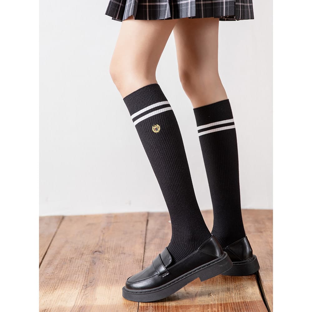 Crianças meias primavera outono bezerro meias na moda estilo ocidental meia meias meninas estilo Preppy meio tubo meias