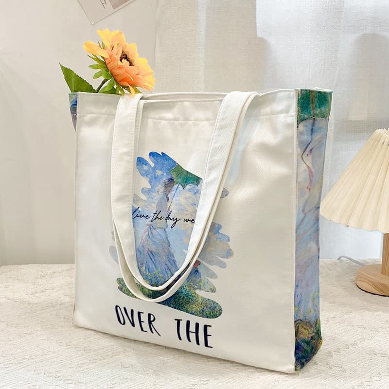 Bolsa de lona feminina bolsa mensageiro de ombro grande capacidade 2026 novo estilo estudante sacola de compras Commuter