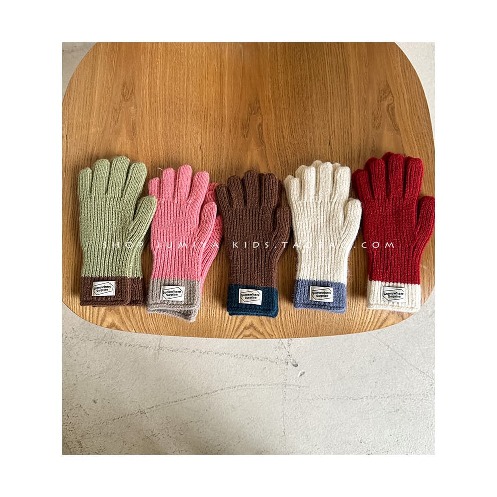 Crianças luvas de inverno meninos meninas coreano ins Casual estilo ocidental cor combinando grandes meninos meninos tel