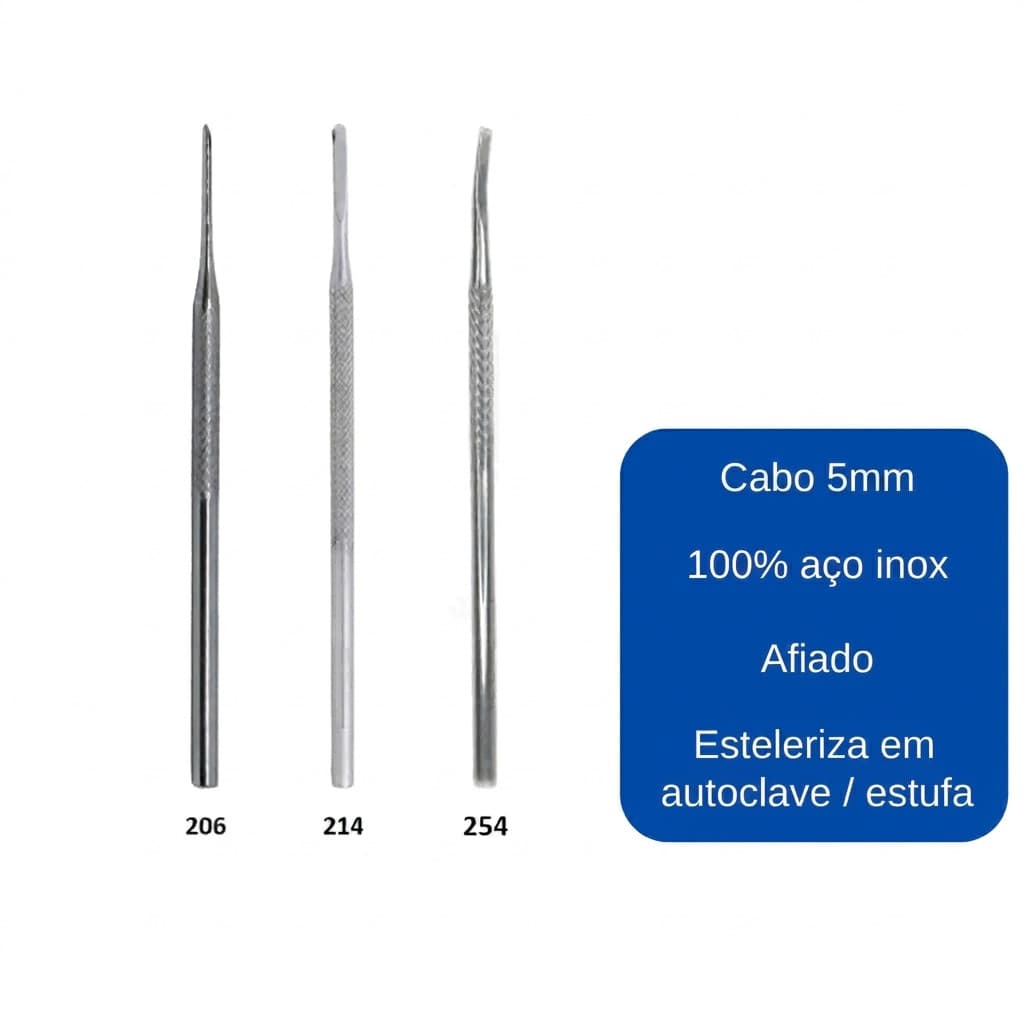 Kit Espátula Desencravador Slim Podologia - 3 Peças