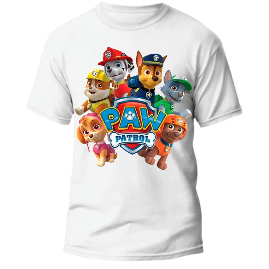 Camiseta Infantil Patrullha Canina do 4 ao 16 Infantil Camisa 100% Algodão