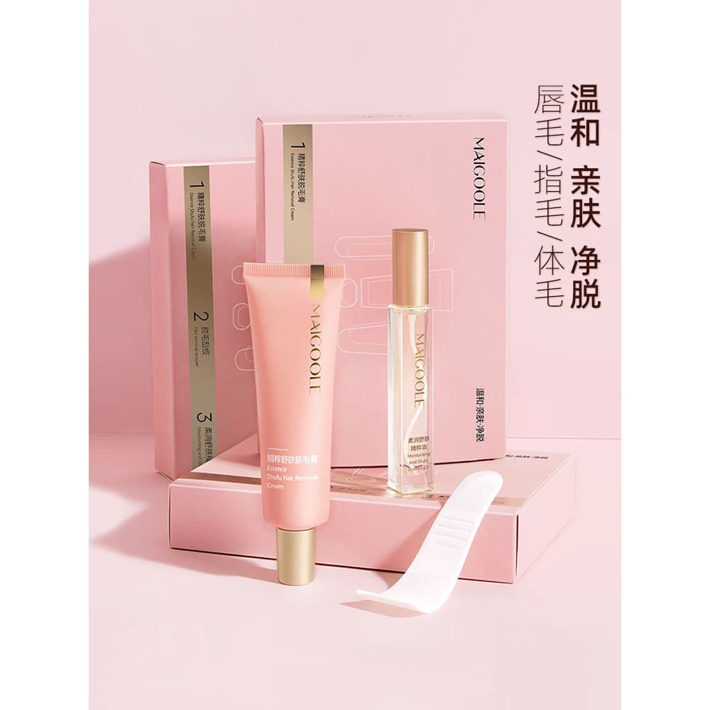 Medellin Essence Conjunto de creme calmante para remoção de pelos, caixa para remoção de pelos indolor, suave, sem danos